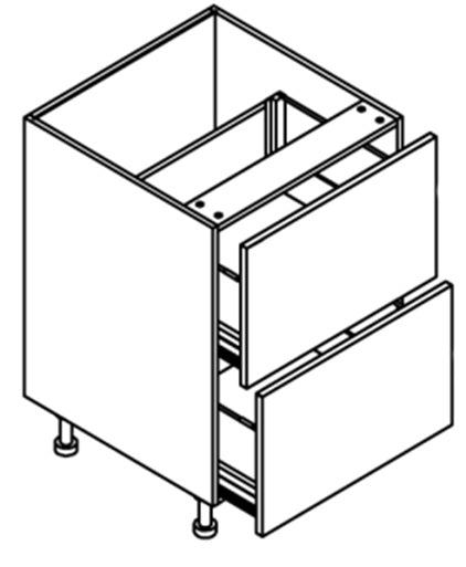 2 DRAWER BASE CABINETS - VINCE WHITE