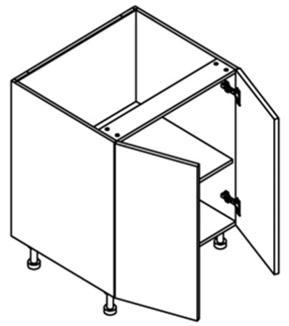 DOUBLE FULL DOOR BASE CABINET- NO DRAWER - VINCE WHITE