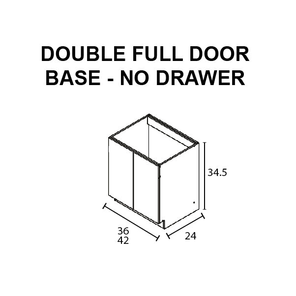 Double Full Door Base Cabinet- No Drawer