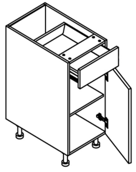 SINGLE DOOR BASE CABINET - VINCE WHITE