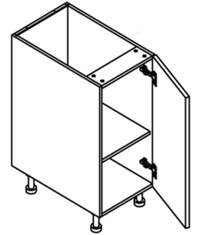 SINGLE FULL DOOR BASE CABINET - NO DRAWER - VINCE WHITE
