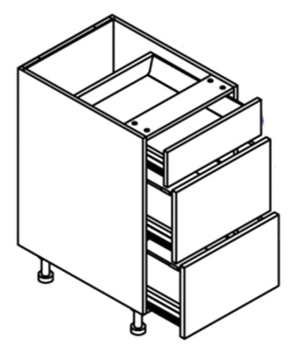 VANITY DRAWER BASE CABINET 3 DRAWERS - VINCE WHITE