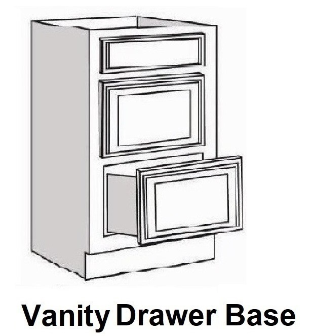 Vanity Drawer Base Cabinet Pyramid Smoke Grey