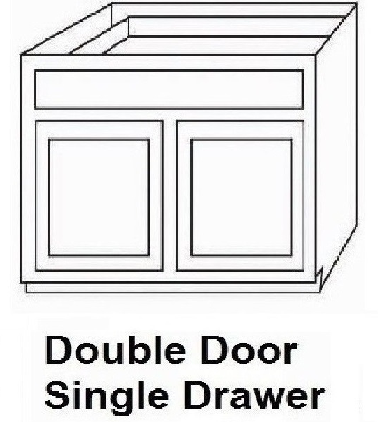 Double Door Single Drawer LUXOR SMOKY GREY