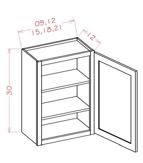 Single Door Wall Cabinets - 30