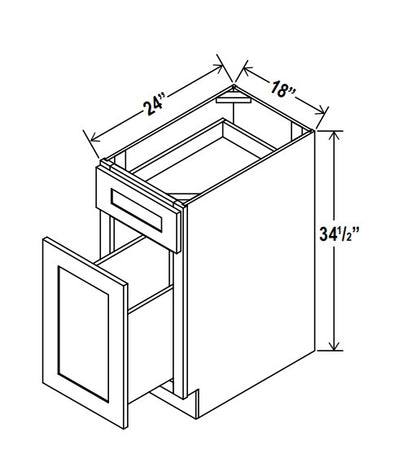Accessory Base Cabinet - Trask - SAG - Slim Aston Green