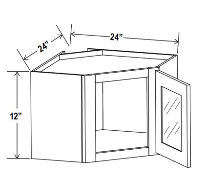 Wall Diagonal Glass Door Corner - Trask - IB-Shaker Iron Black