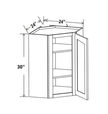 Diagonal Corner Wall Cabinet - Trask - TC-Shaker Treasure Chest