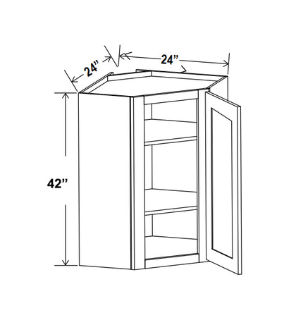 Diagonal Corner Wall Cabinet - Trask - IB-Shaker Iron Black