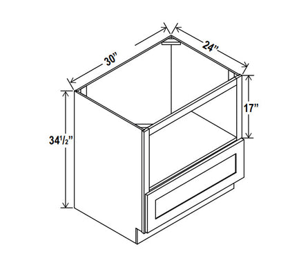Microwave Base Cabinet - Trask - AG-Shaker Aston Green