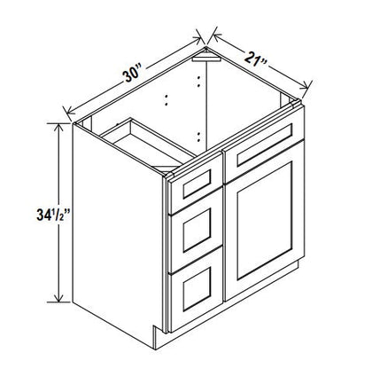 Vanity Combo Cabinet - Trask - AG-Shaker Aston Green