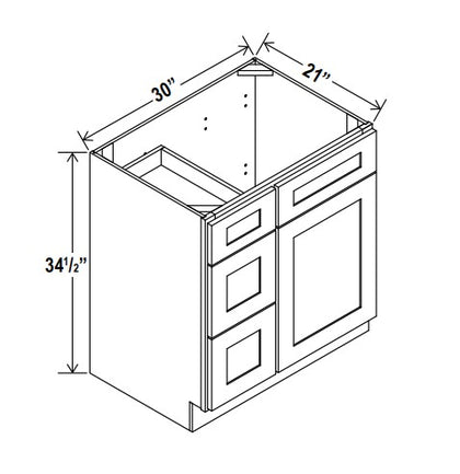 Vanity Combo Cabinet - Trask - SA-Shaker Smokey Ash