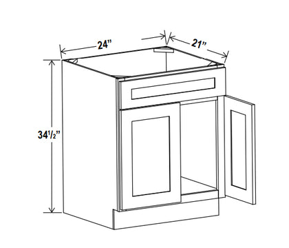 Vanity Sink Cabinet - Trask - IB-Shaker Iron Black
